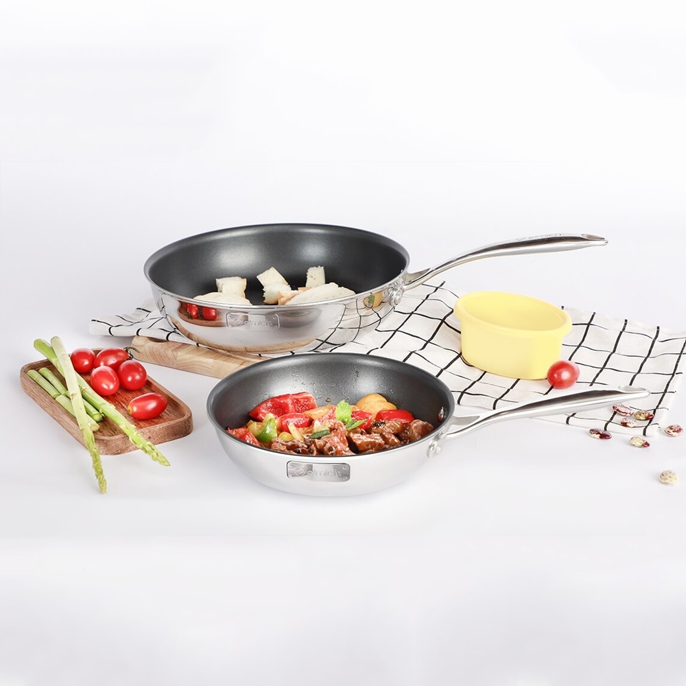 Bộ 2 chảo Inox 2 lớp đáy liền Elmich Trimax classic 2701OL size 20, 26cm