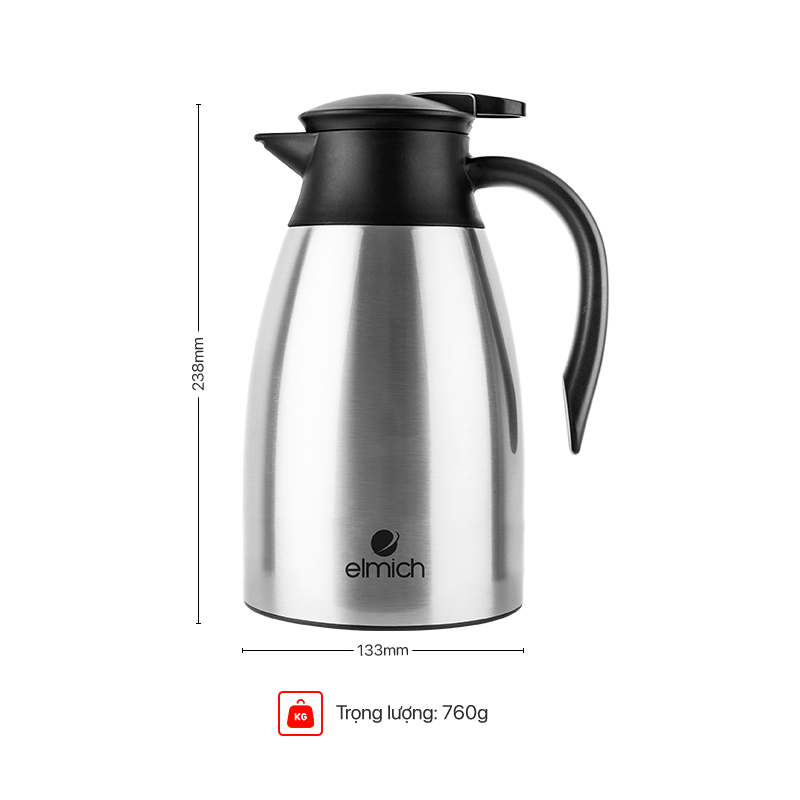 Bình giữ nhiệt gia đình inox 304 Elmich EL-3690 thể tích 2000ml