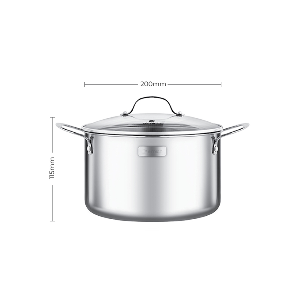 Nồi inox cao cấp 3 lớp liền khối Elmich EL-2532IN20 size 20cm