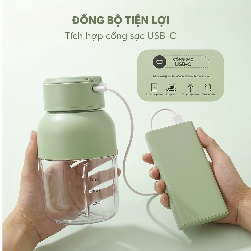 Máy xay sinh tố cầm tay chạy pin Elmich Daily BLE1560AG dung tích 1100ml