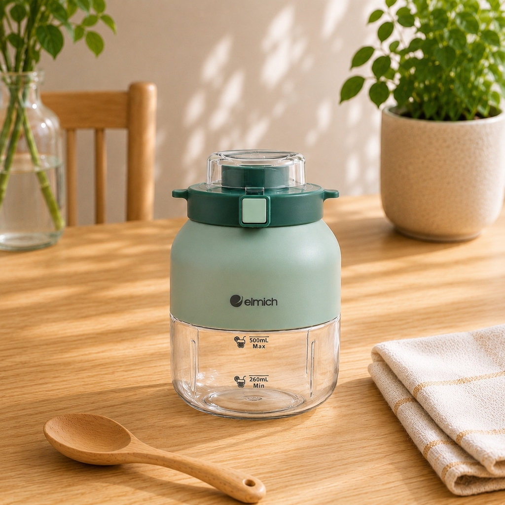 Máy xay sinh tố cầm tay chạy pin Elmich Daily BLE1564PG dung tích 800ml