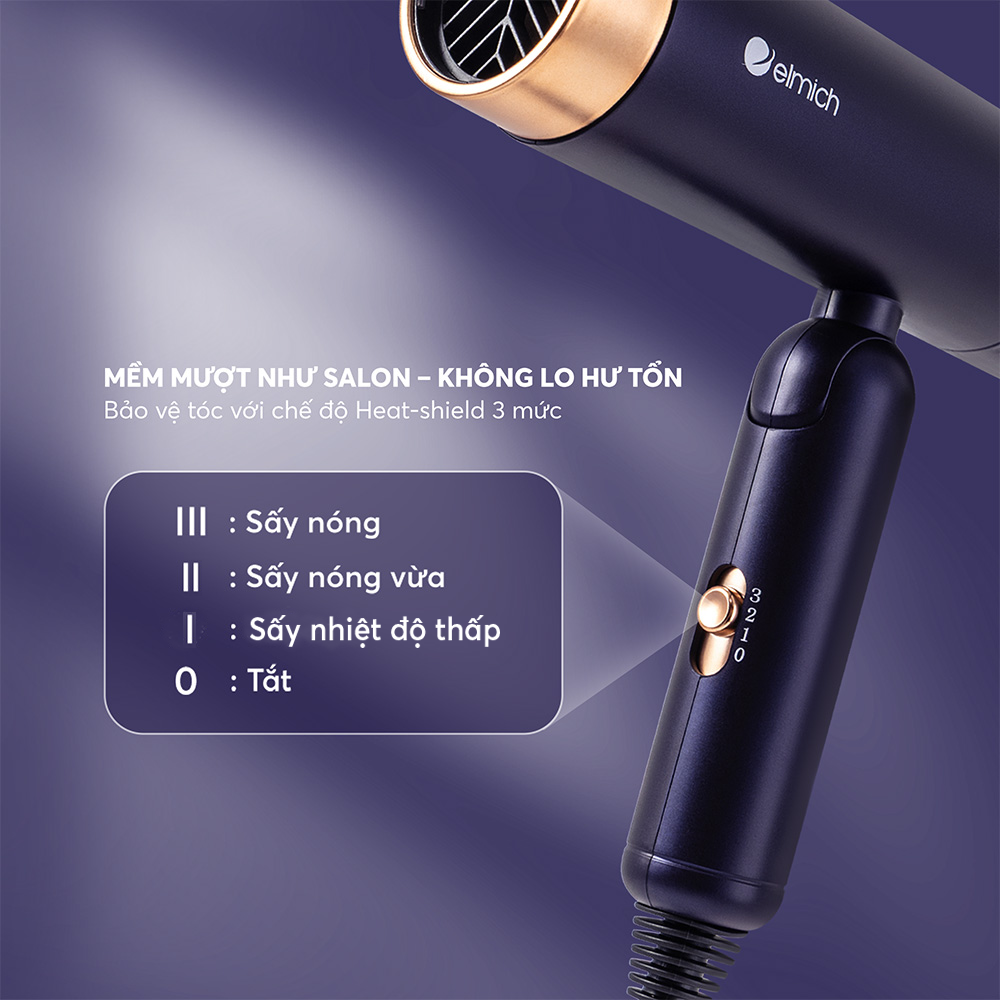 Combo Máy Sấy Elmich HDE8594 & Máy Là Tóc HDE8595