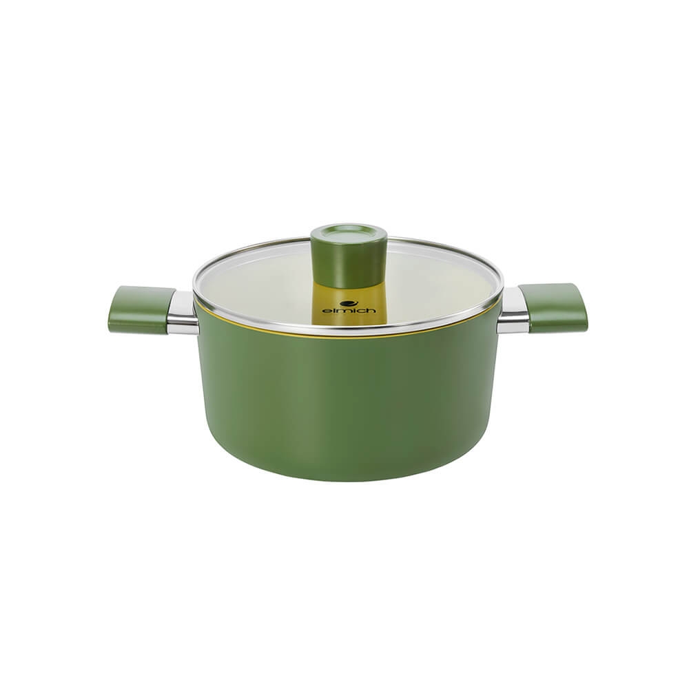 Nồi phủ sứ  chống dính Elmich Olive Classic EL- 5532OV Size 18, 20 cm