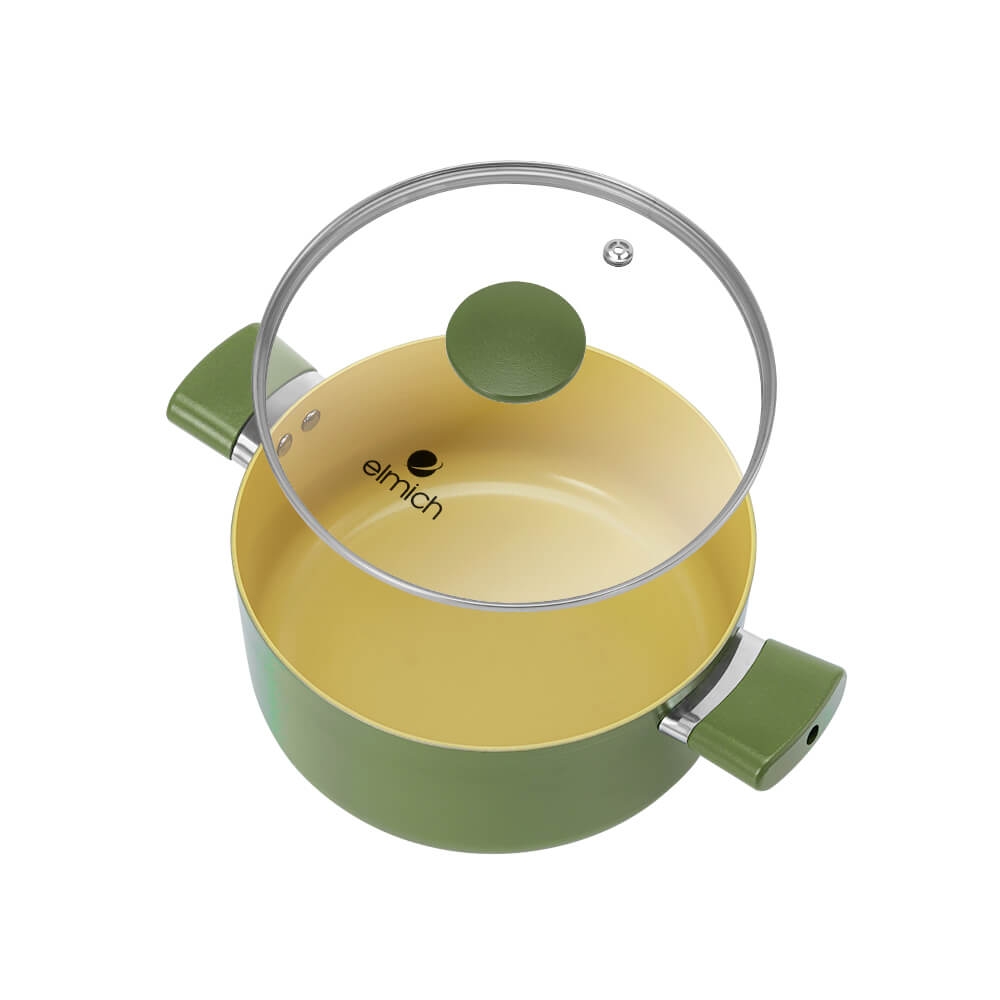 Nồi chống dính Ceramic Elmich Olive Classic EL 5533OV size 18cm,20cm