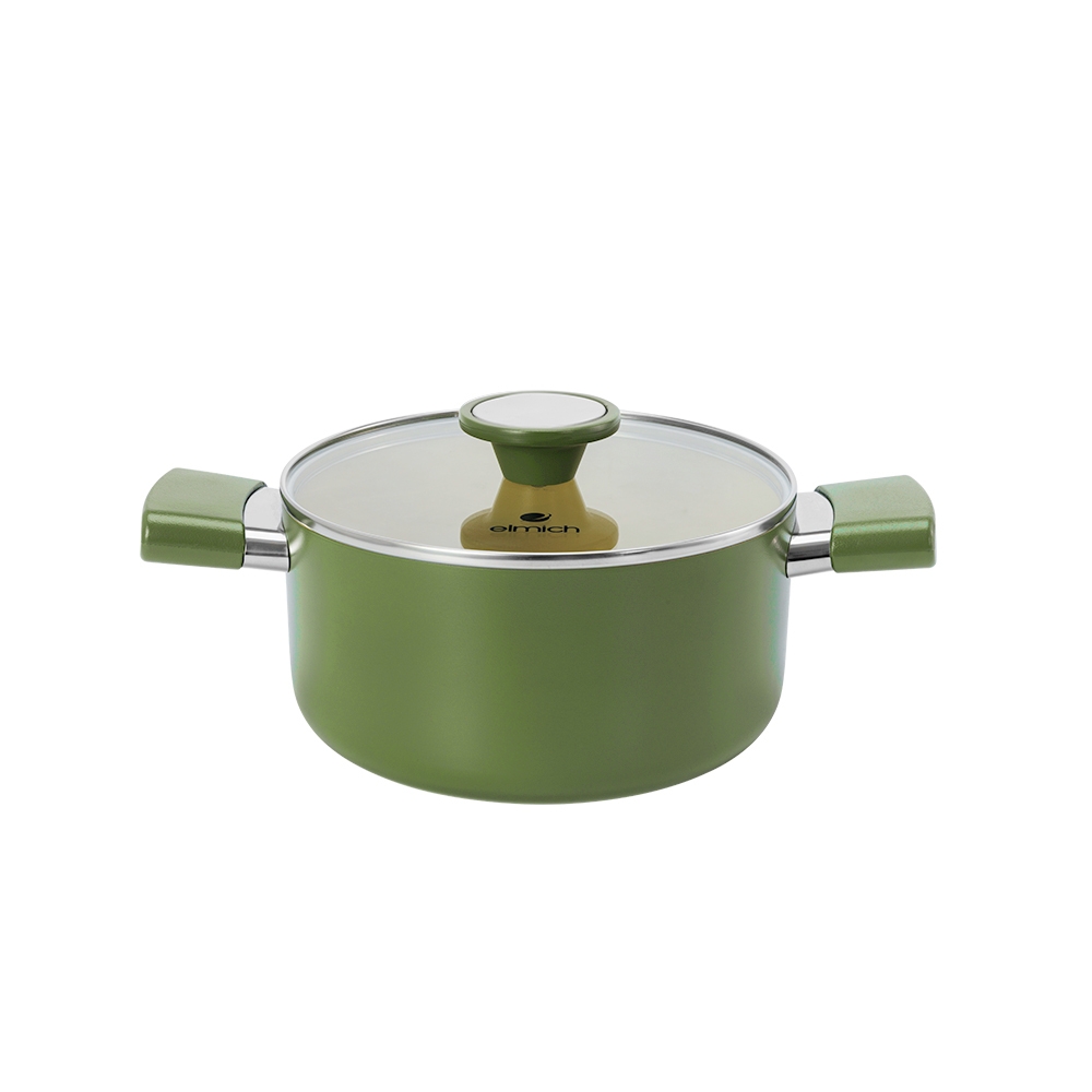 Nồi phủ sứ chống dính Ceramic Elmich Olive Classic EL5534OV size 18, 20cm