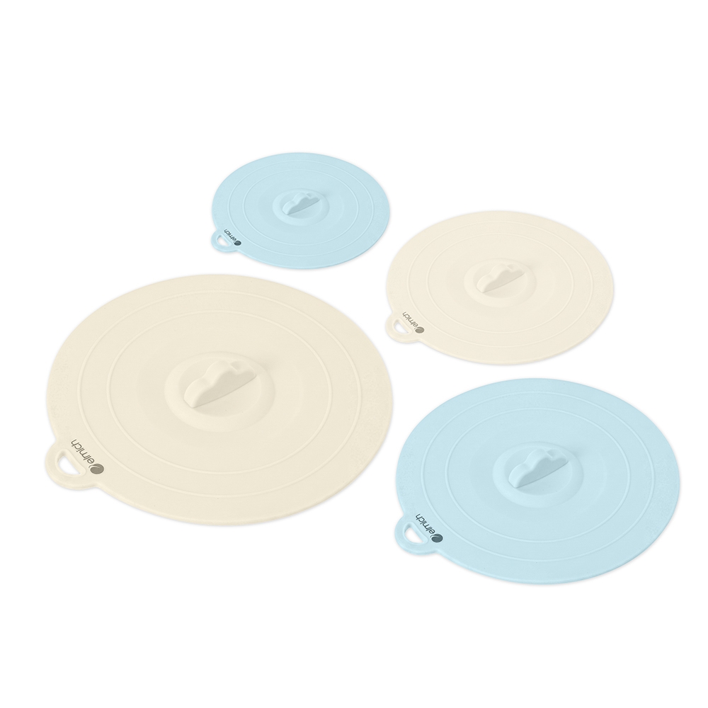 Bộ 4 nắp đậy bát đĩa platinum silicone Elmich Daily