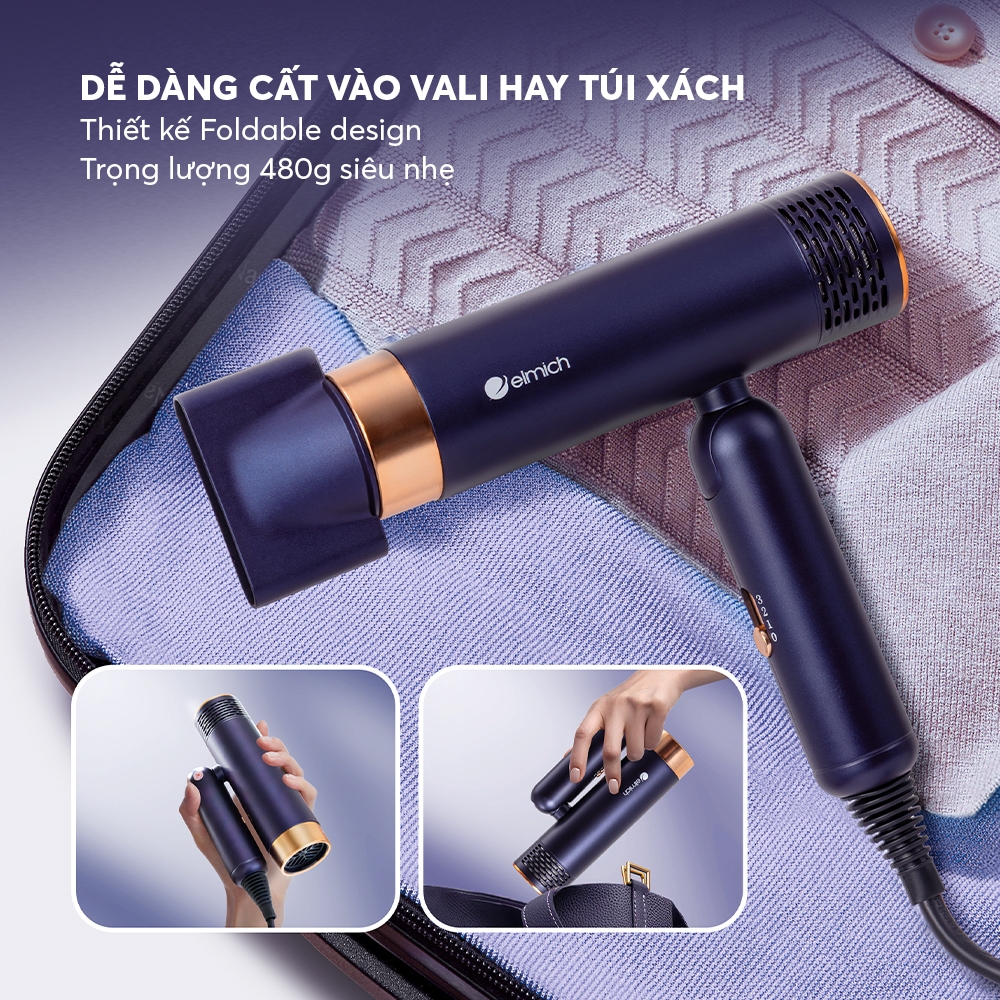 Combo Máy Sấy Elmich HDE8594 & Máy Là Tóc HDE8595