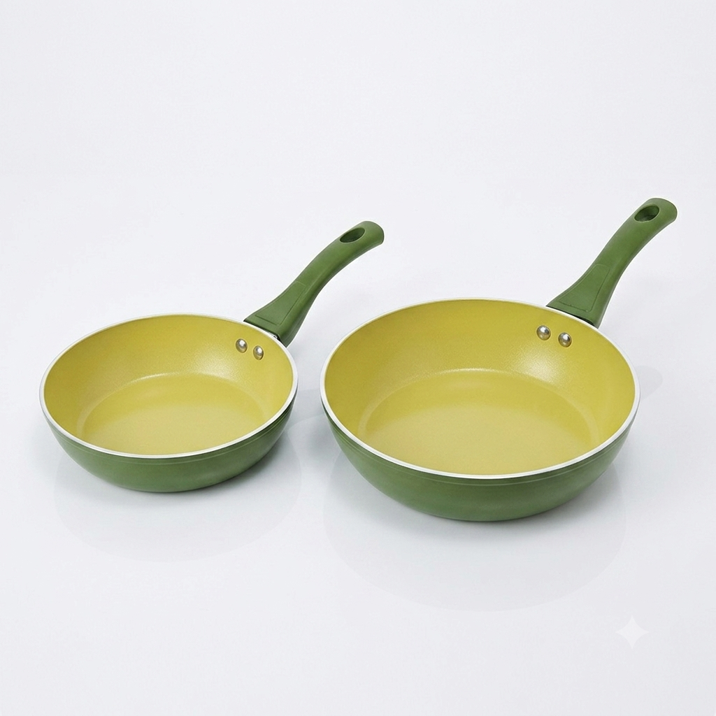 COMBO Chảo chống dính ceramic Elmich Plus Olive size 20,26cm