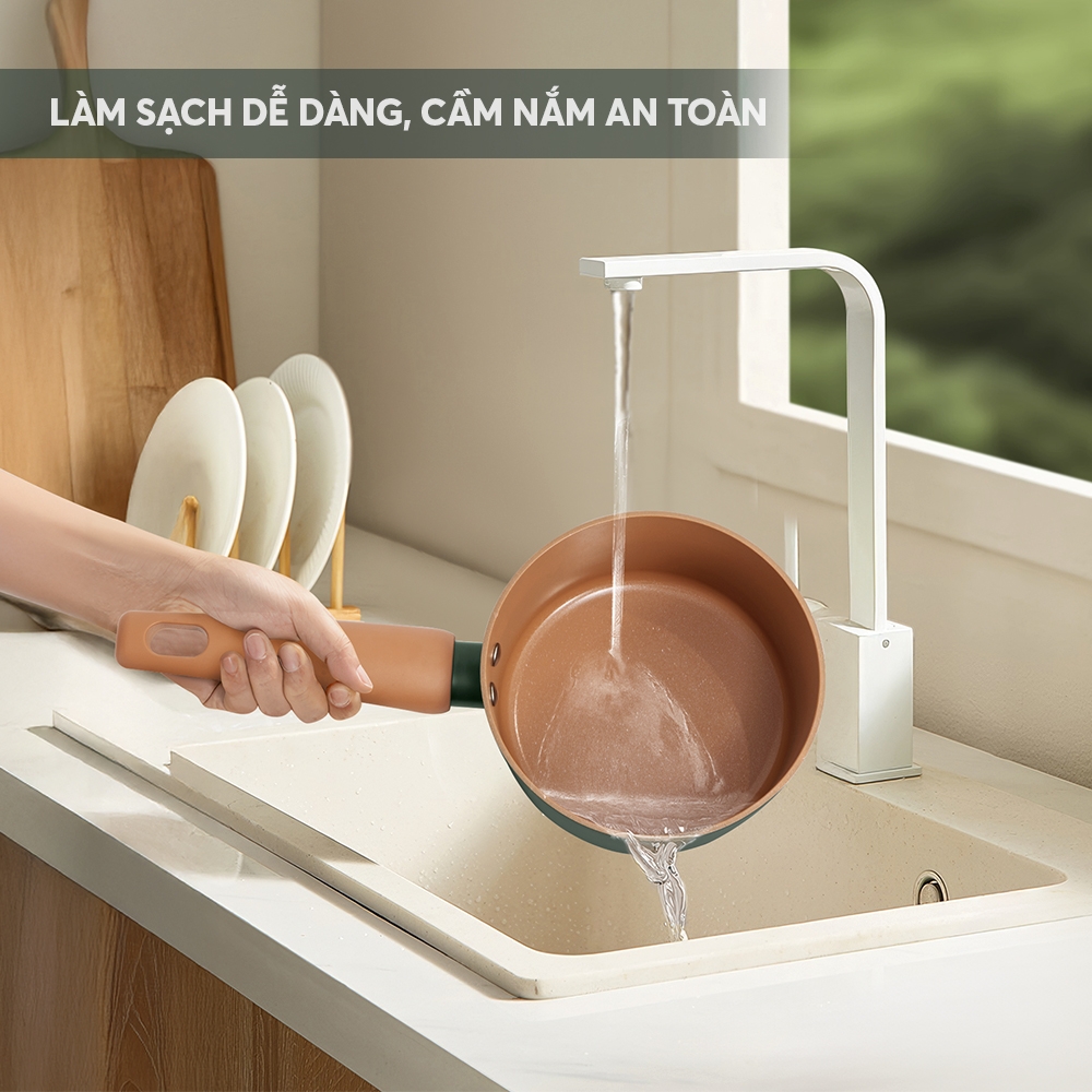 Quánh chống dính ceramic Elmich Plus Harmony EL540PT16-16cm