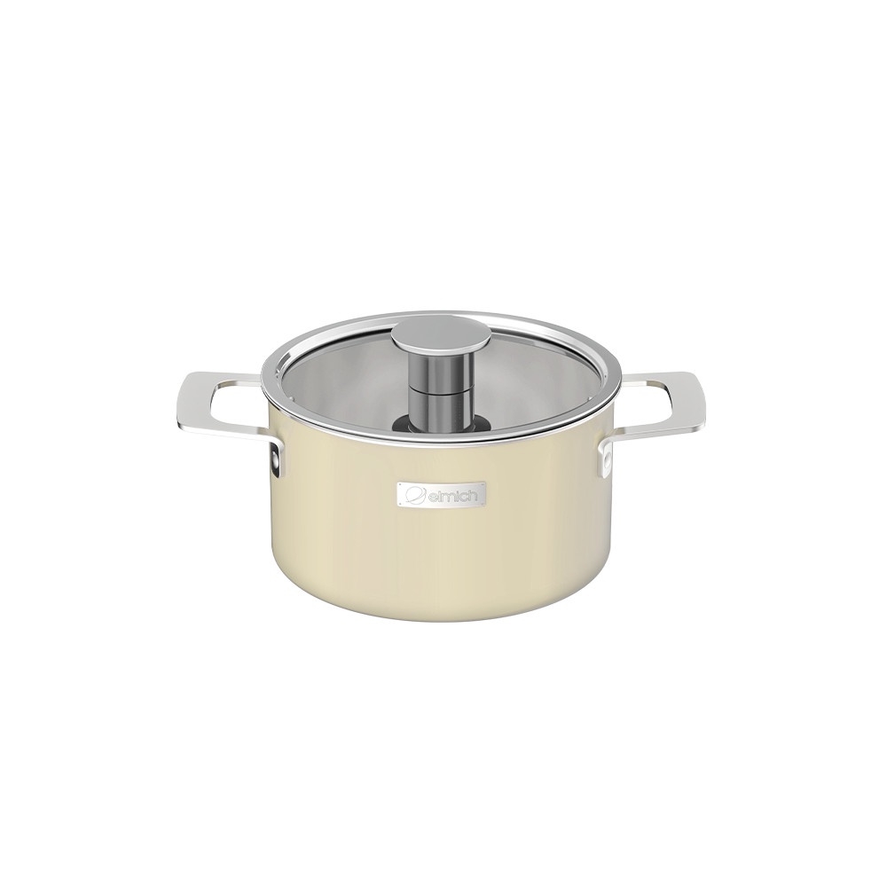 Nồi inox liền khối Elmich Hera - Vàng Kem