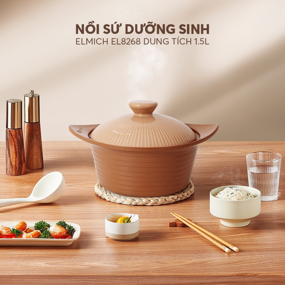 Nồi sứ dưỡng sinh Elmich EL8268 dung tích 1.5L