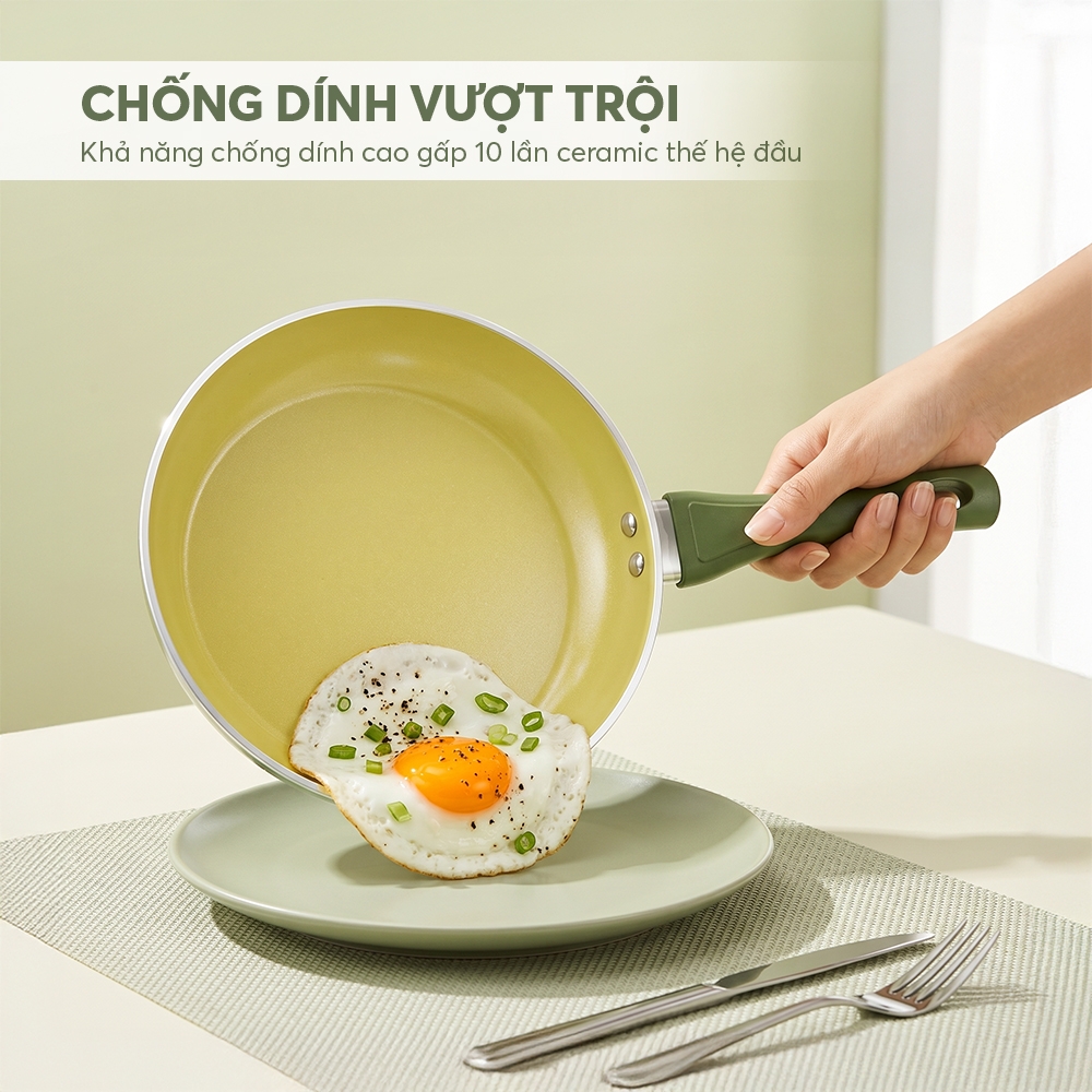 Chảo chống dính ceramic Elmich Plus Olive EL6001OV