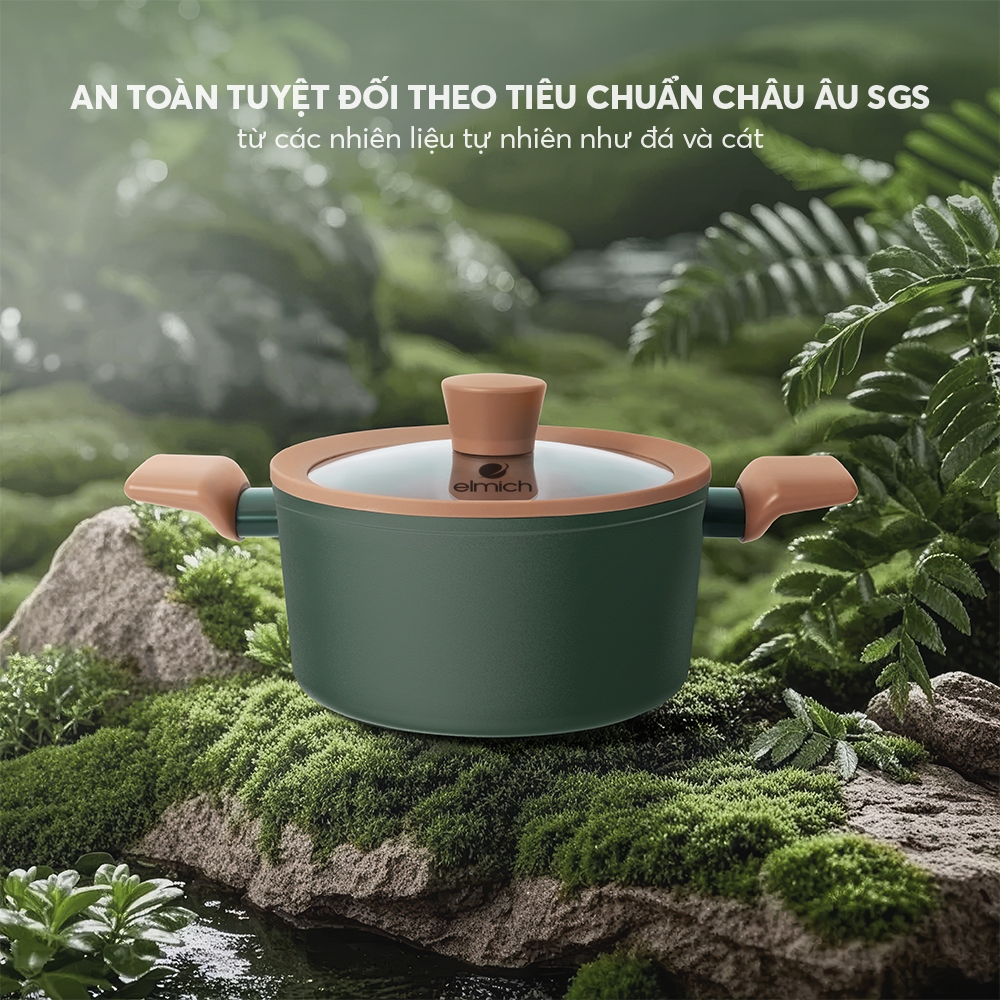 Bộ nồi chống dính ceramic Elmich Plus Harmony EL5246PT01-18, 20, 24cm