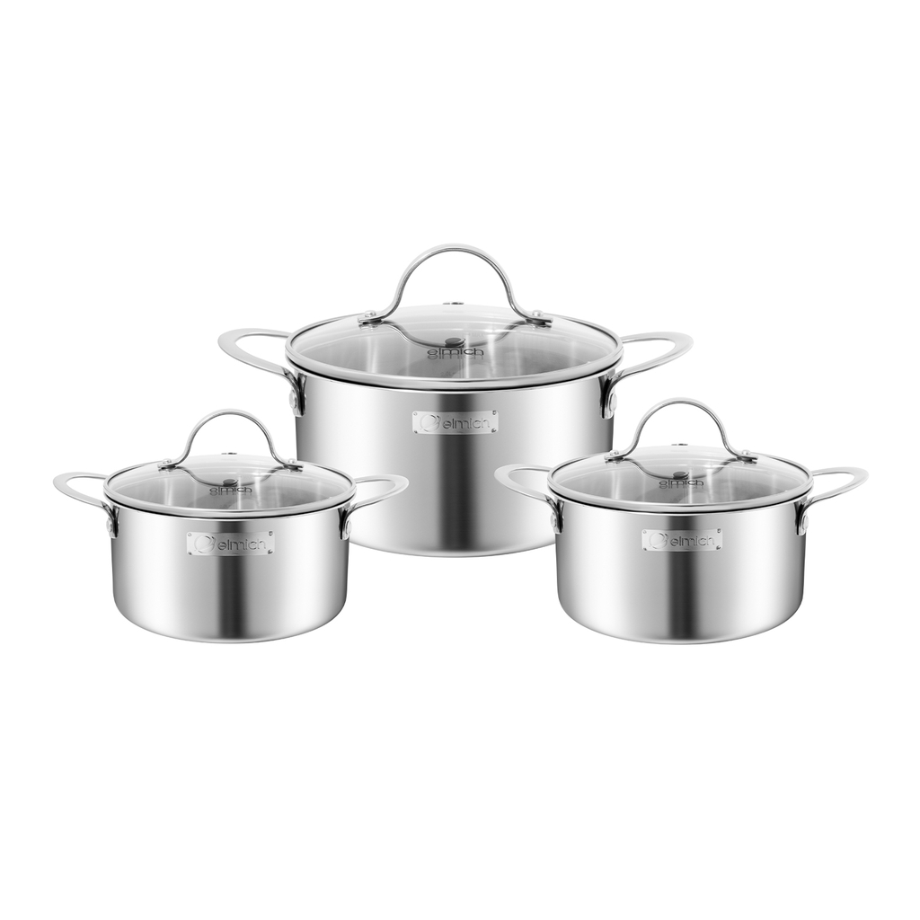 Bộ nồi inox liền khối Elmich EL2487IN01 Size 16,20,24cm
