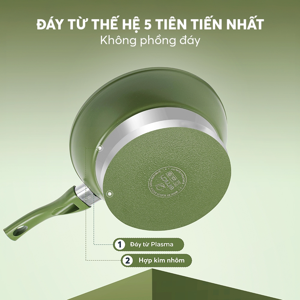 Chảo chống dính ceramic Elmich Plus Olive EL6001OV