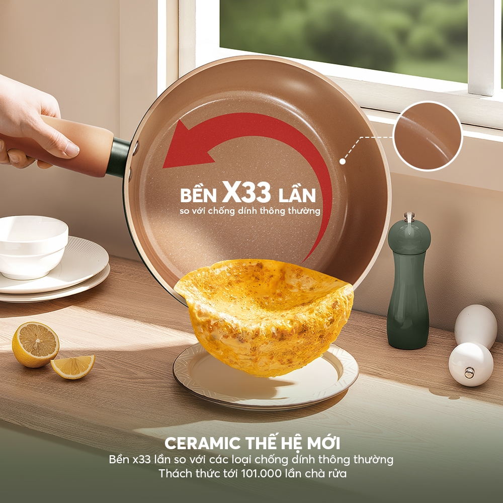 Chảo chống dính ceramic Elmich Plus Harmony EL5986PT