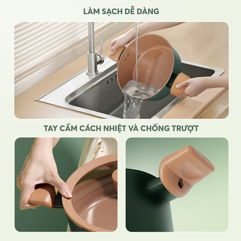 Nồi chống dính ceramic Elmich Plus Harmony EL5540PT