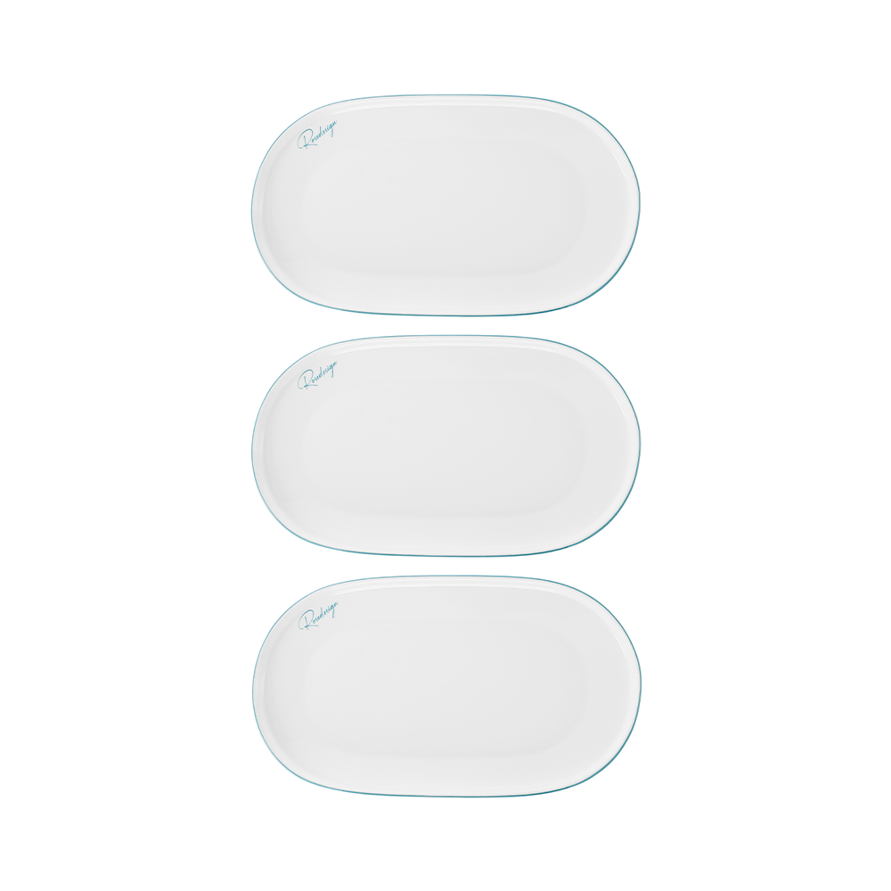 Bộ 3 đĩa bầu dục nhỡ Elmich RoseDesign EL-0219