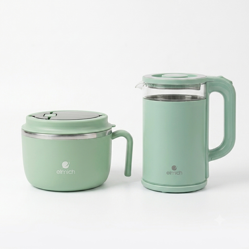 Combo Ấm siêu tốc + Bát úp mì Inox