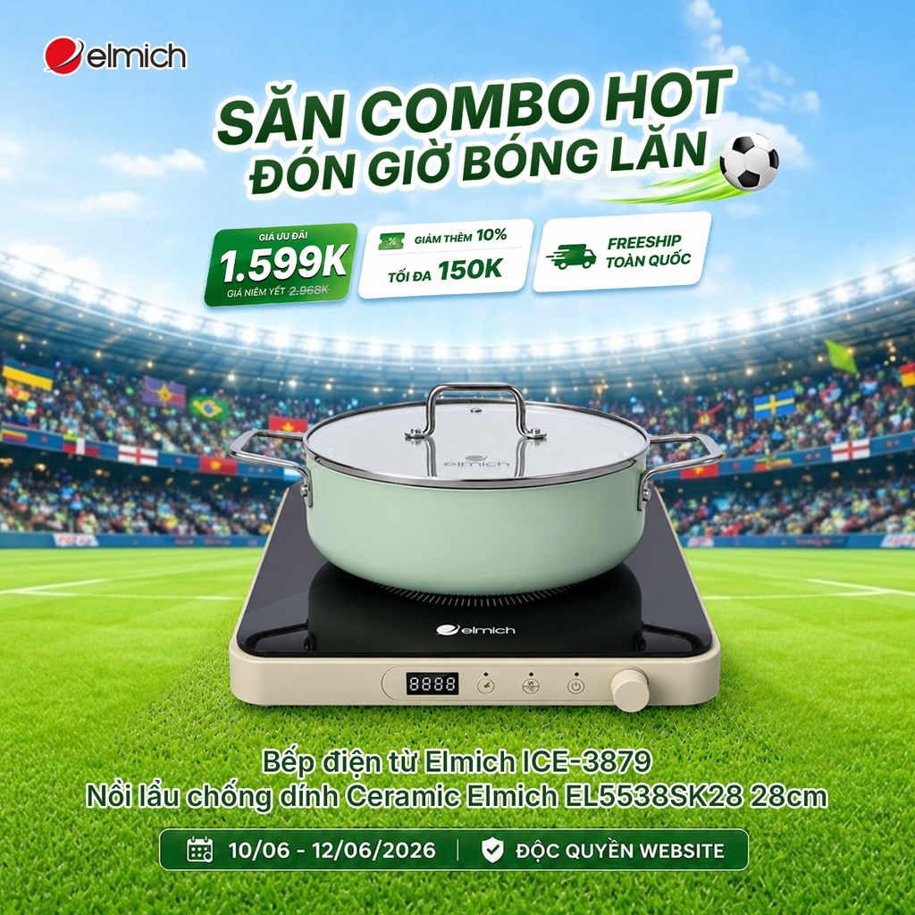 Combo Bếp điện từ + Nồi lẩu Ceramic