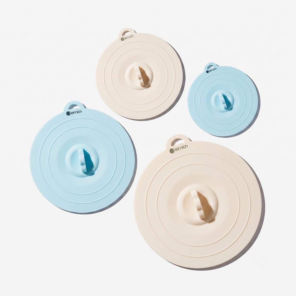 Bộ 4 nắp đậy bát đĩa platinum silicone Elmich Daily