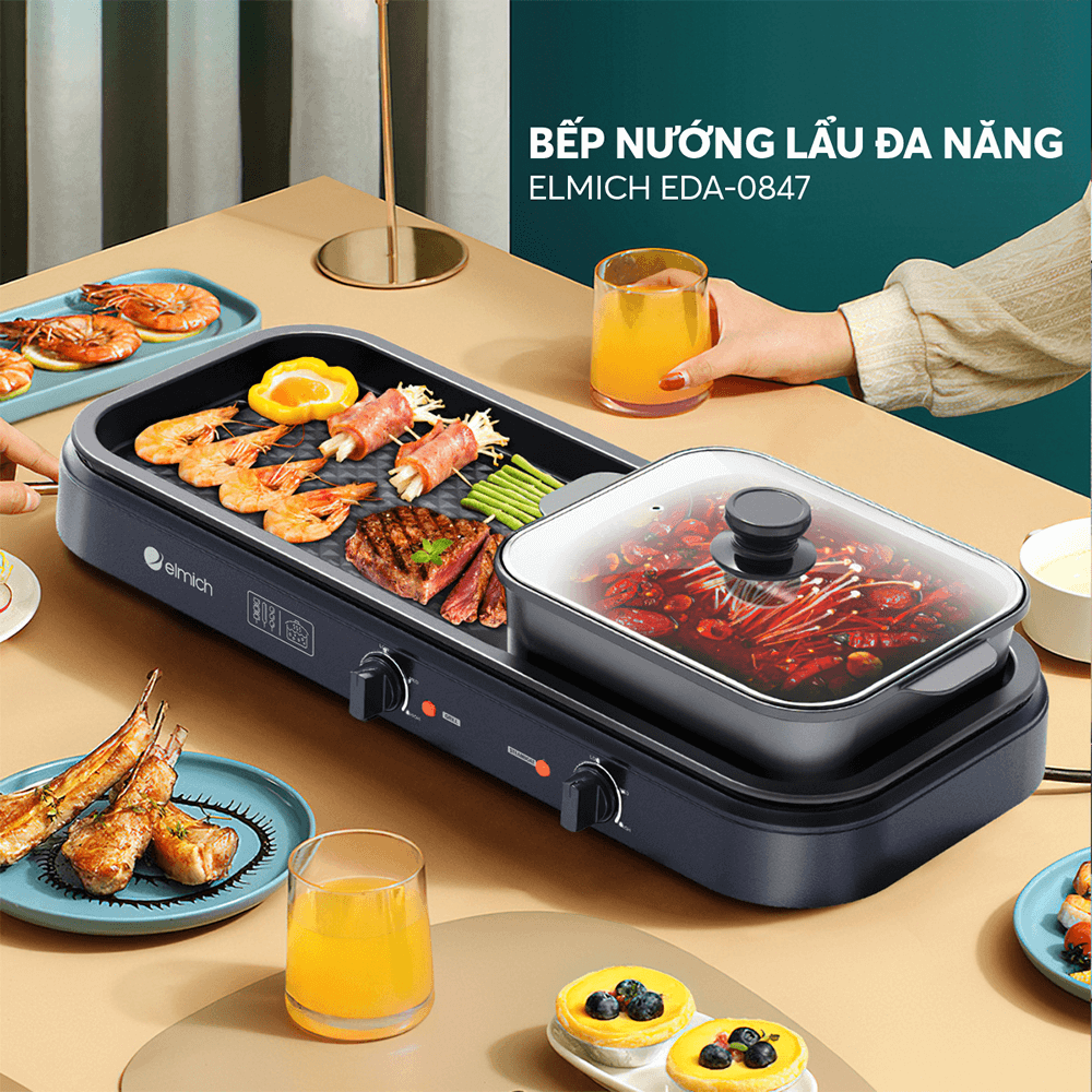Bếp nướng lẩu đa năng Elmich EDA-0847