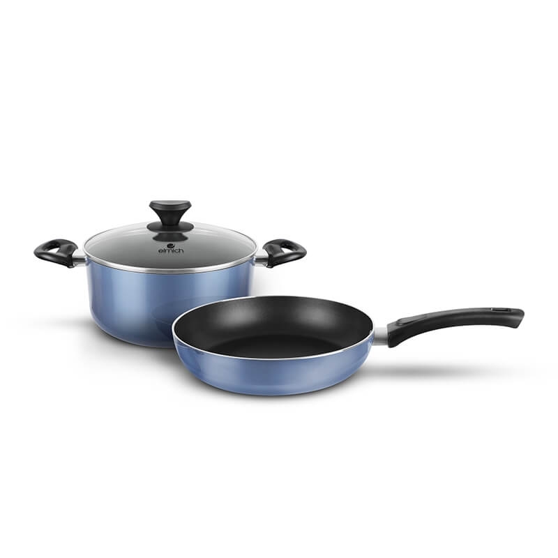 Bộ nồi chảo nhôm chống dính đáy từ Elmich EDA-0864 size 18, 22cm