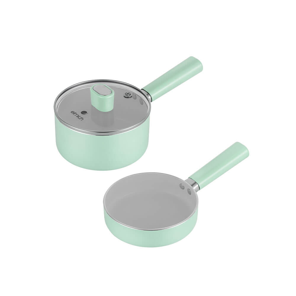 Bộ quánh chảo chống dính Ceramic Elmich - Xanh Pastel