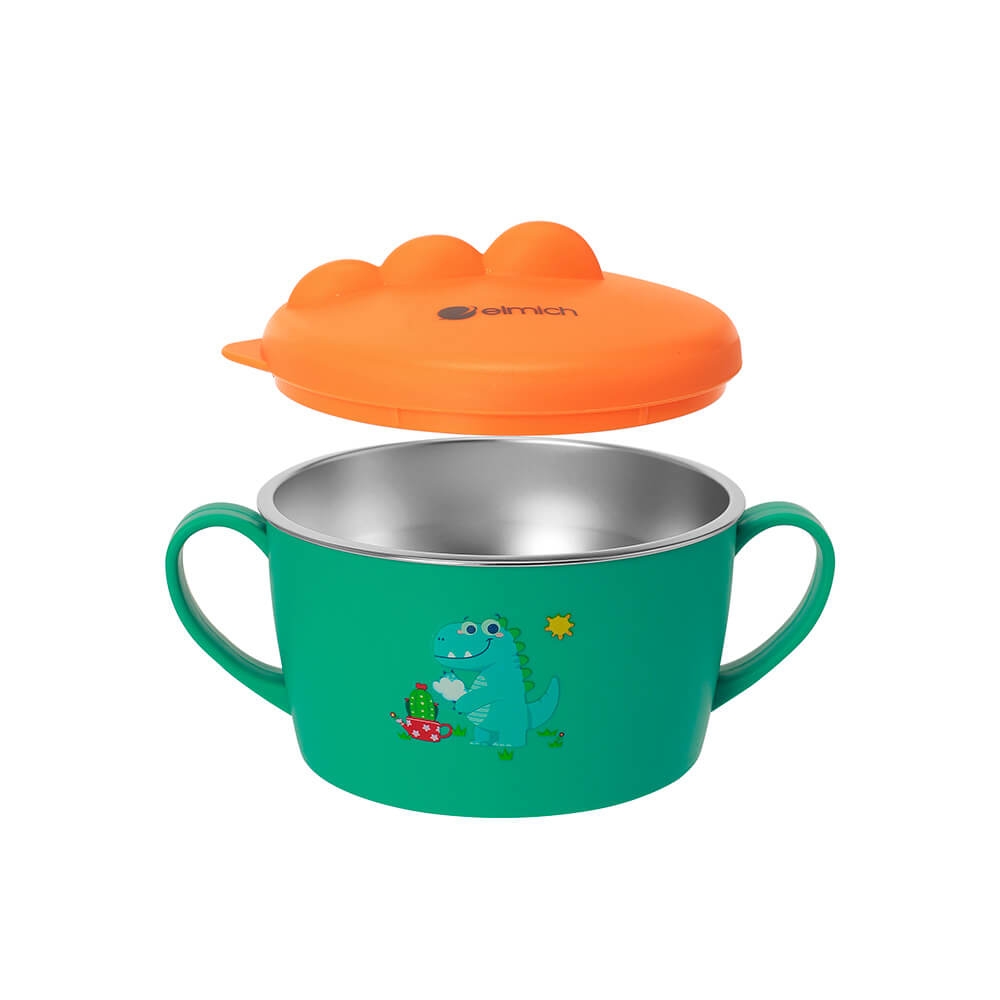 Bát ăn cho trẻ em hình khủng long, inox 316, Elmich 0008KL