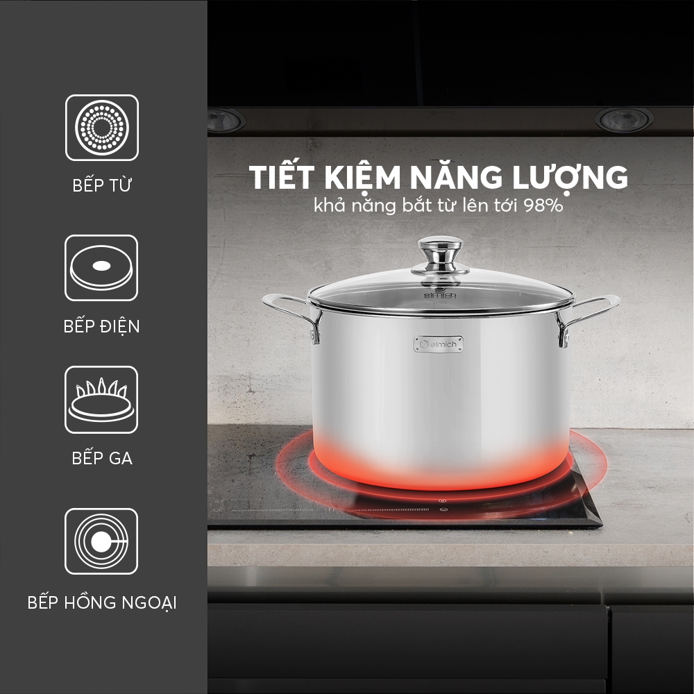 Nồi luộc gà inox liền khối Elmich Elmich Trimax Classic EL2410OL size 28cm