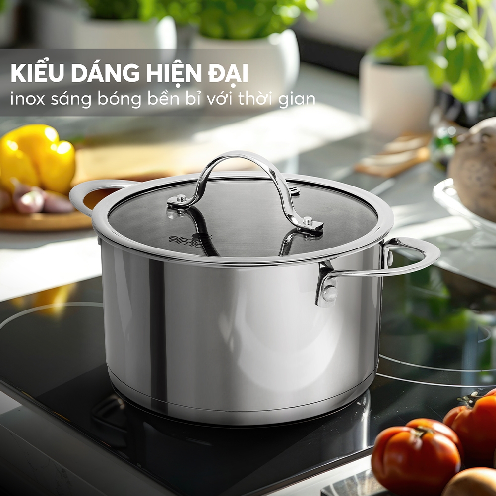 Bộ nồi Inox 304 Impact bonding Elmich EL2481 size 16,20,22cm