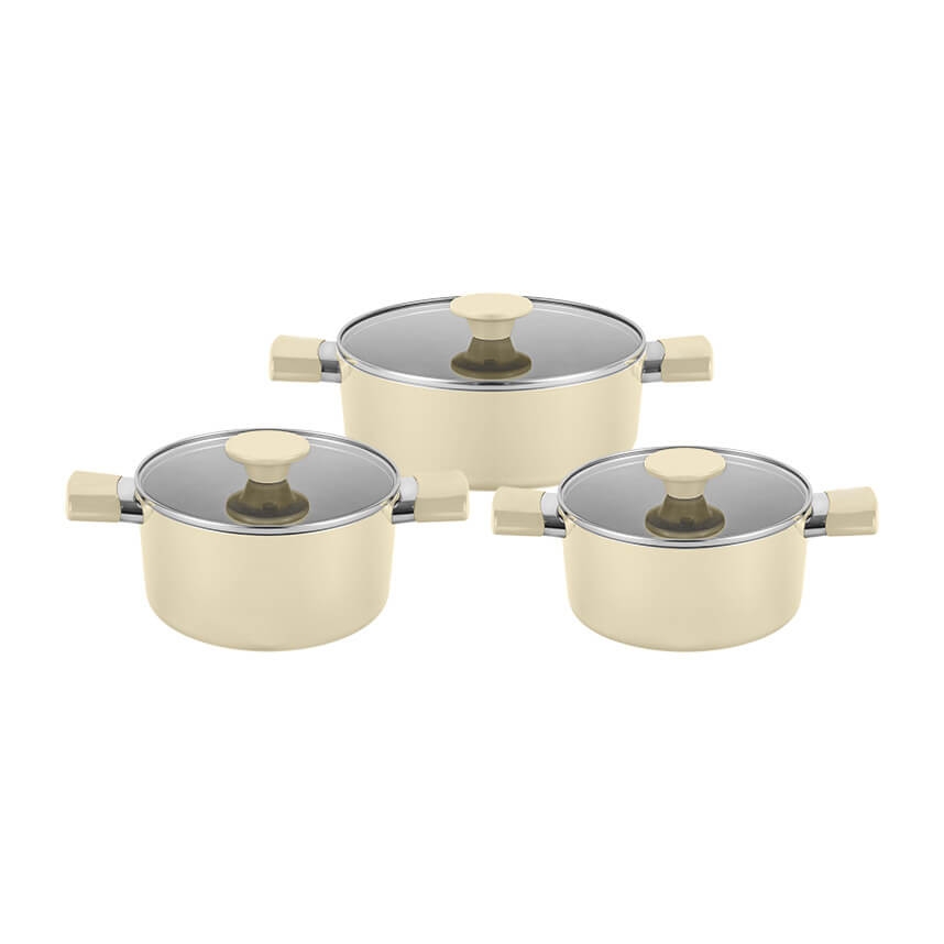 Bộ nồi chống dính ceramic Elmich Daily Classic EL5226BE03-18, 20, 24cm