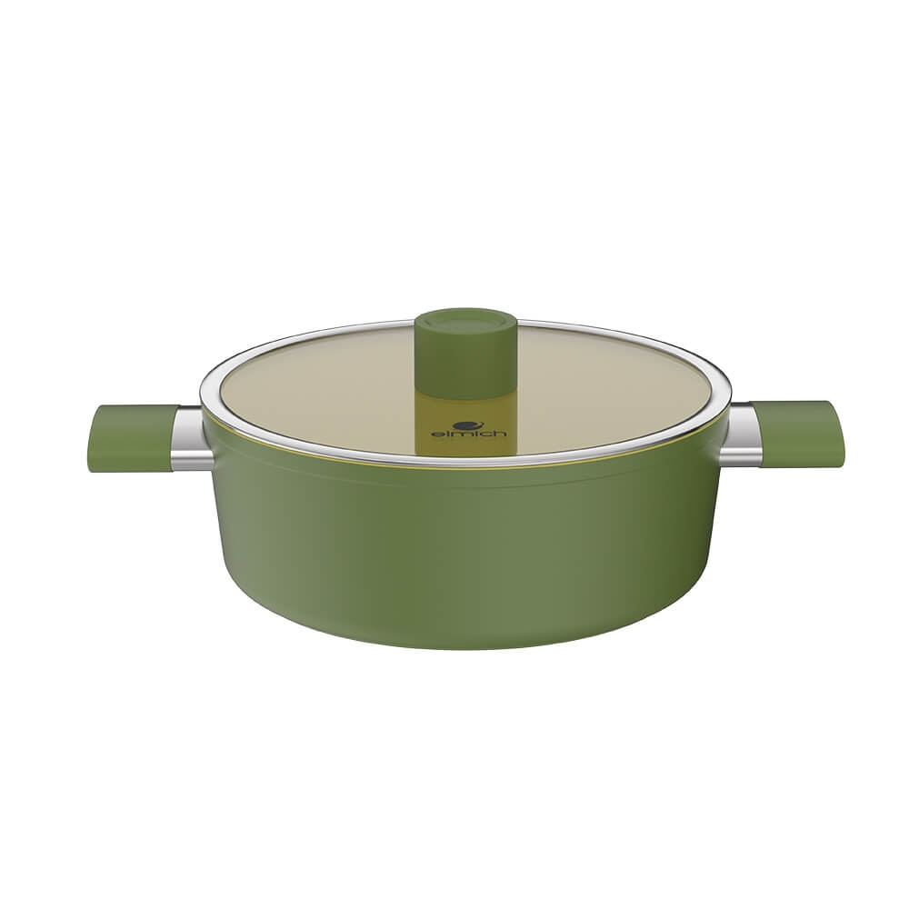 Nồi phủ sứ an toàn Elmich Olive EL-5523OV size 18, 20, 24 cm