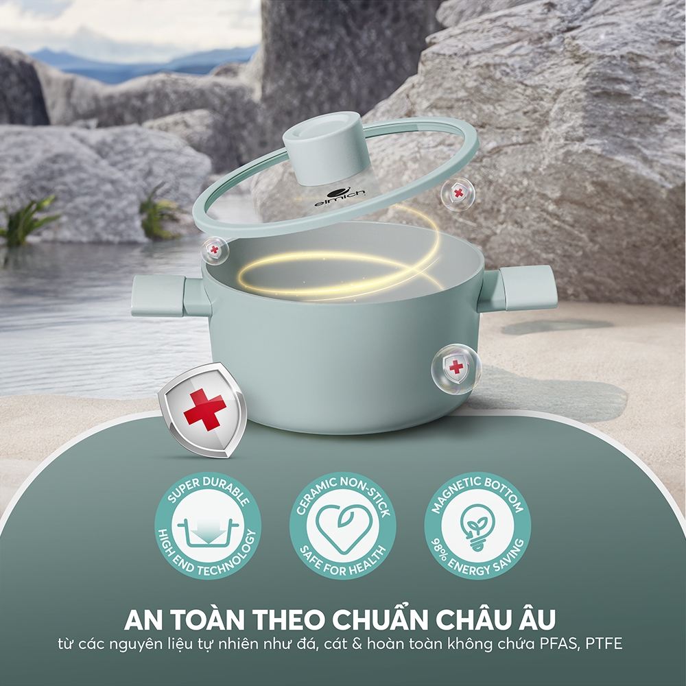 Nồi chống dính Ceramic Elmich Verona EL5525SK size 18,20,24cm