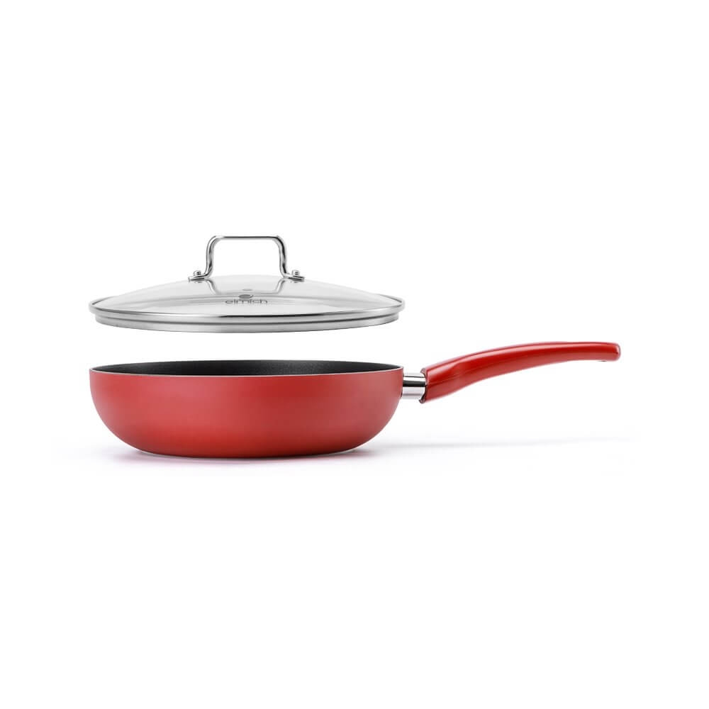 Chảo sâu lòng chống dính có vung kính Elmich EL-5912RE