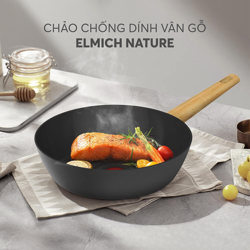 Chảo chống dính vân gỗ Elmich Nature EL-5947MG