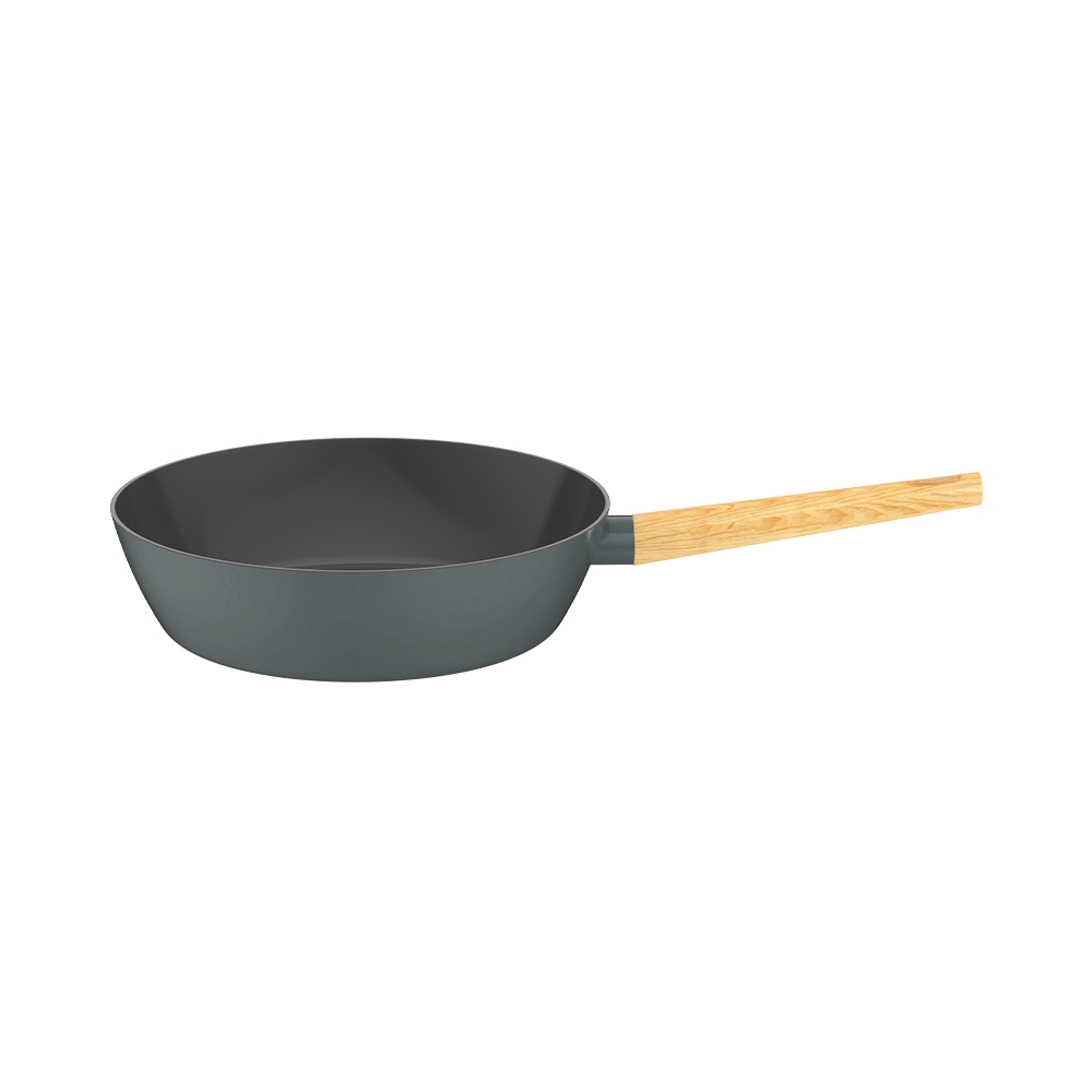 Bộ nồi chống dính vân gỗ Elmich Nature EL-5206BK04 size 18, 20, 24 chảo 26cm