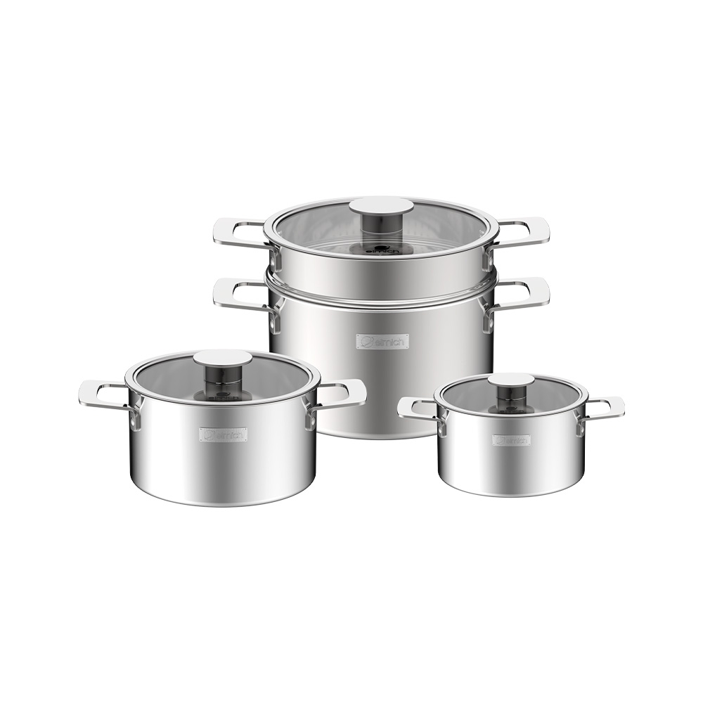 Bộ nồi inox liền khối Elmich Hera EL-8132IN size 16, 20, 22 xửng hấp 22cm