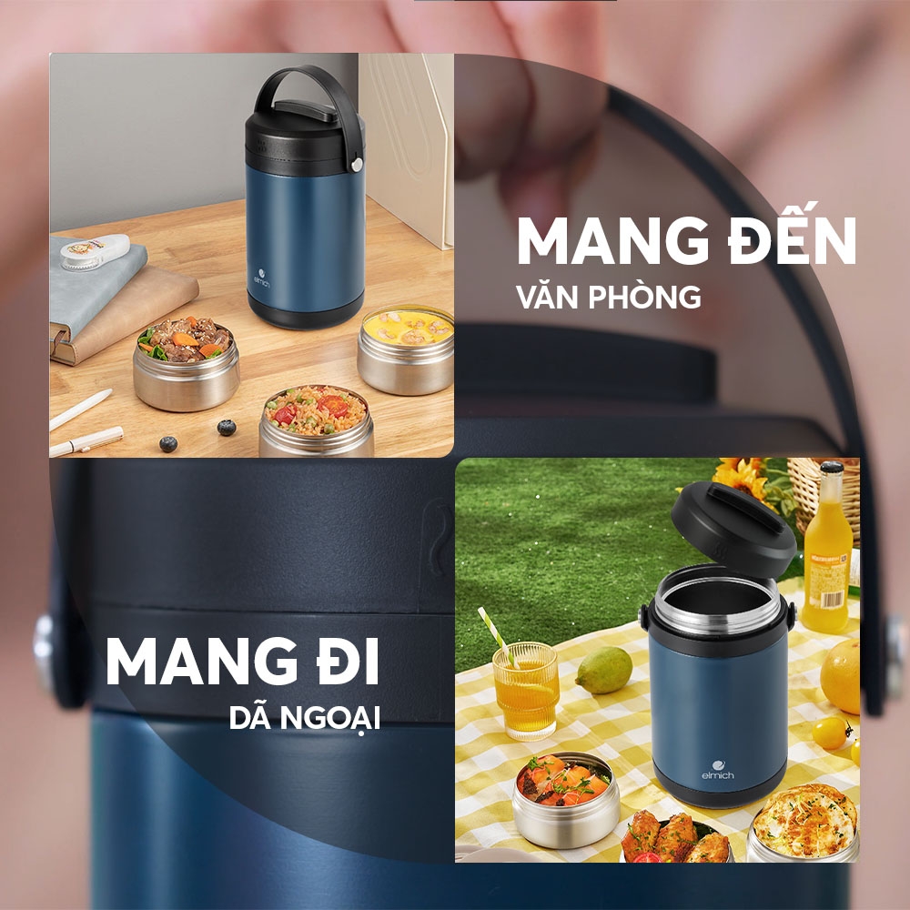 Hộp cơm giữ nhiệt inox 304 Elmich EL8302 dung tích 1.7L