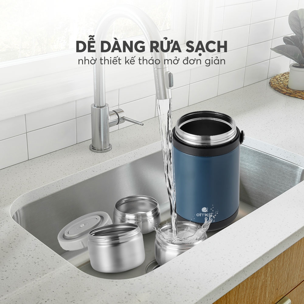 Hộp cơm giữ nhiệt inox 304 Elmich EL8302 dung tích 1.7L