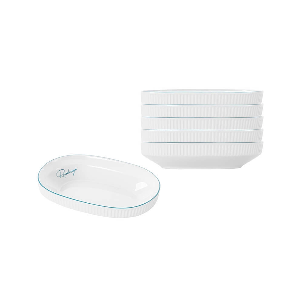 Bộ 6 đĩa bầu dục nhỡ Elmich RoseDesign EL-0263