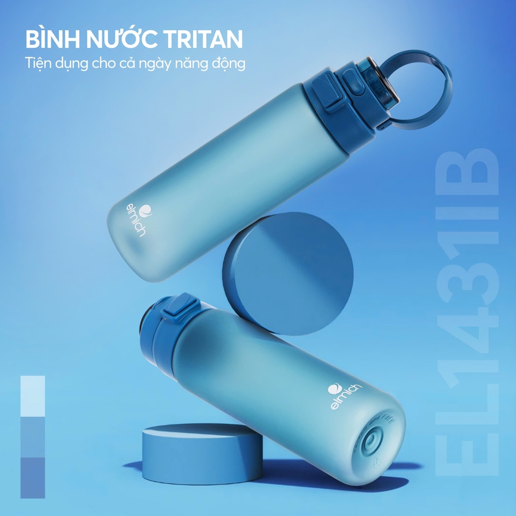 Bình nước Tritan Elmich EL1431IB  dung tích 880ml