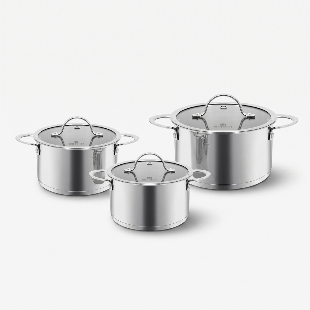 Bộ nồi Inox 304 Impact bonding Elmich EL2481 size 16,20,22cm