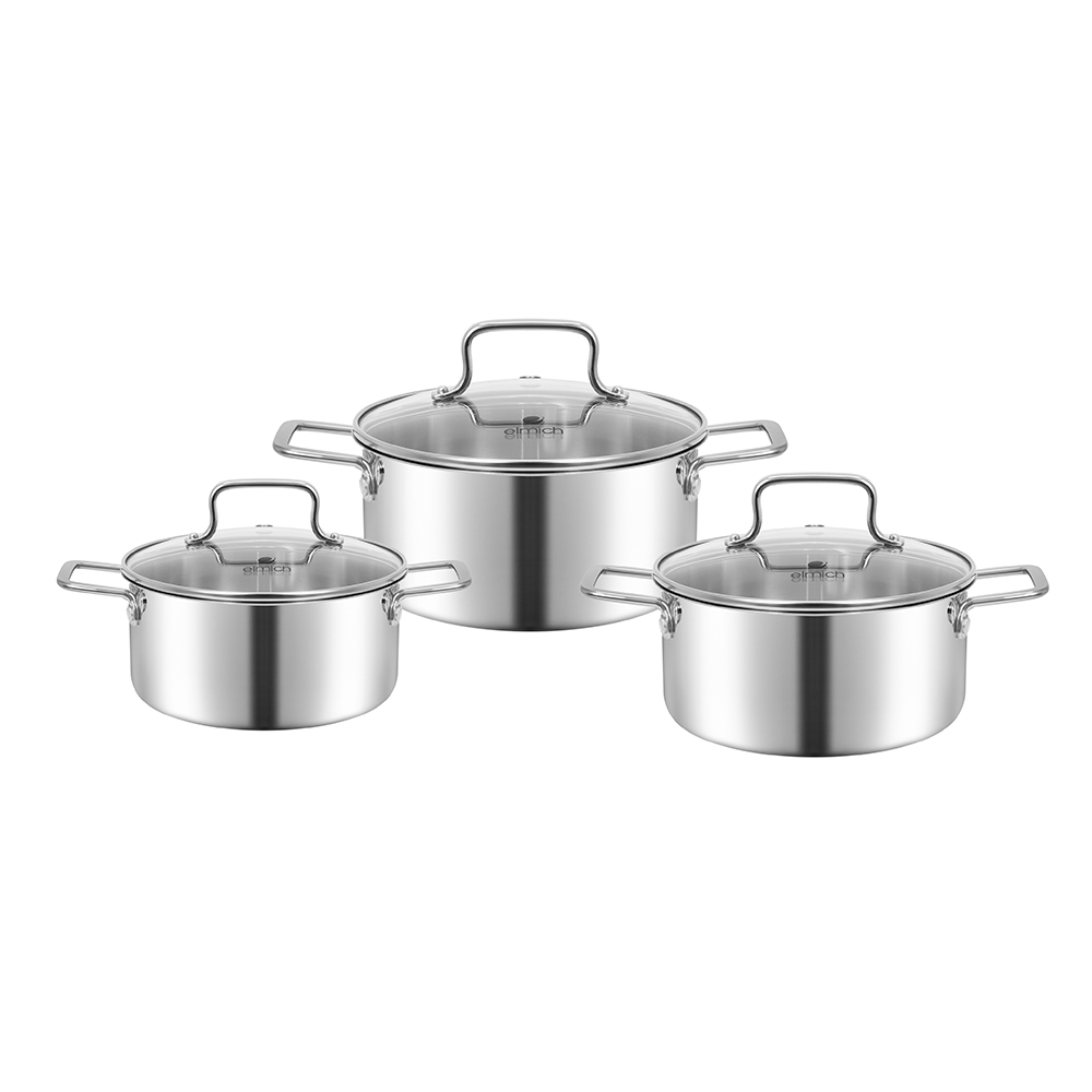 Bộ nồi Inox Impact bonding Elmich EL3104IN03 Size 16,20,24cm