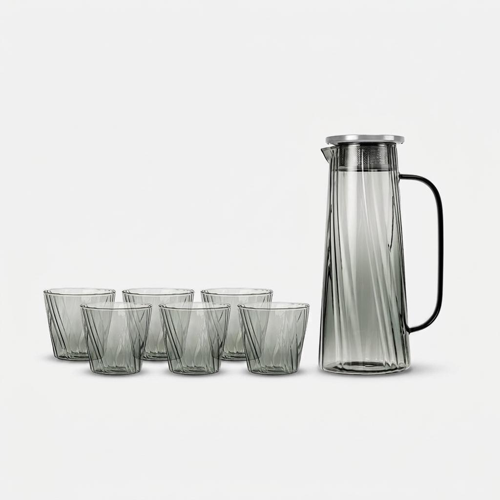 Bộ bình nước thủy tinh kèm 6 cốc Elmich EL3135