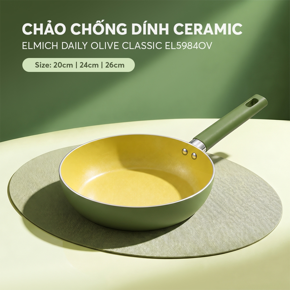 Chảo chống dính Ceramic Elmich Olive EL5984OV