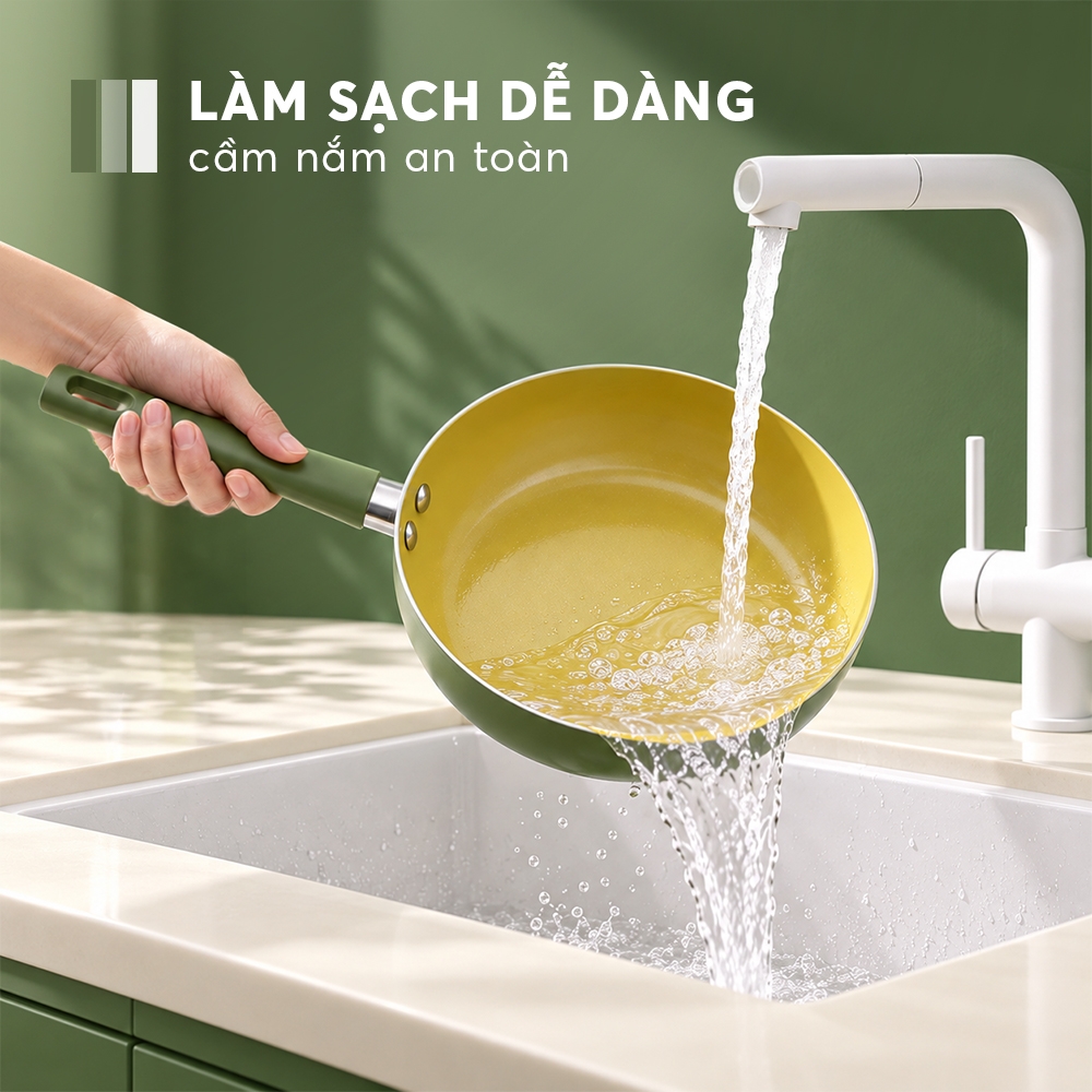Chảo chống dính Ceramic Elmich Olive EL5984OV