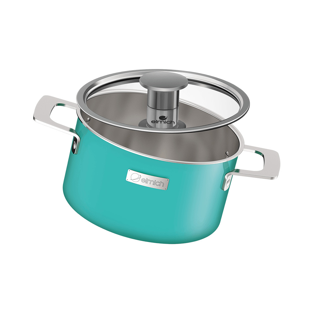 Bộ nồi Inox liền khối Elmich Hera size 18, nối hấp 22 chảo 20, chảo 26cm