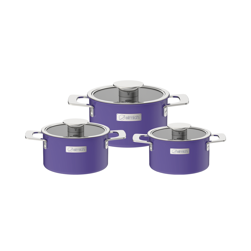 Bộ nồi Inox liền khối Elmich Hera size 18,20,26cm