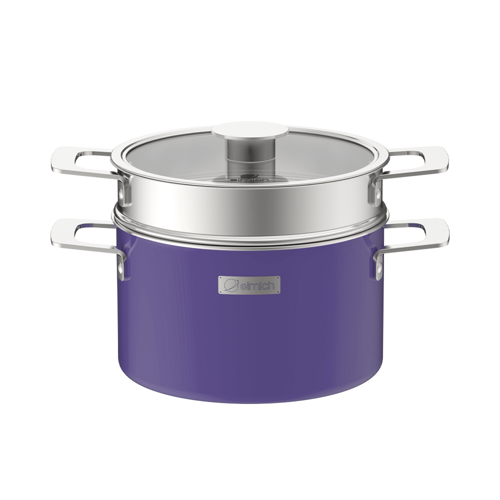 Bộ nồi Inox liền khối Elmich Hera EL-8192 size 16,20,22 xửng hấp 22cm